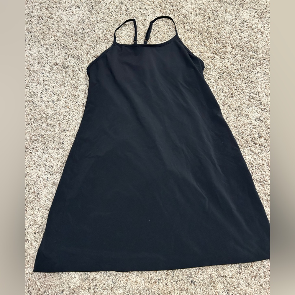 Black Athletic Dress w/ Adjustable Straps and Built In Bra